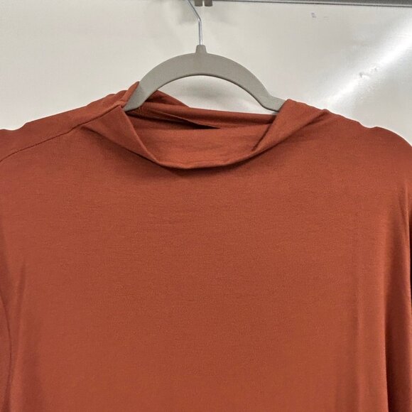 XXL Rust Long Sleeve Tunic Top Minimalist Boho Lounge Aesthetic Oversized Blouse - Picture 2 of 10